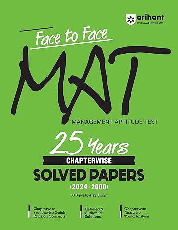 Face To Face MAT 25 Years Chapterwise Solved Papers (2024-2000)